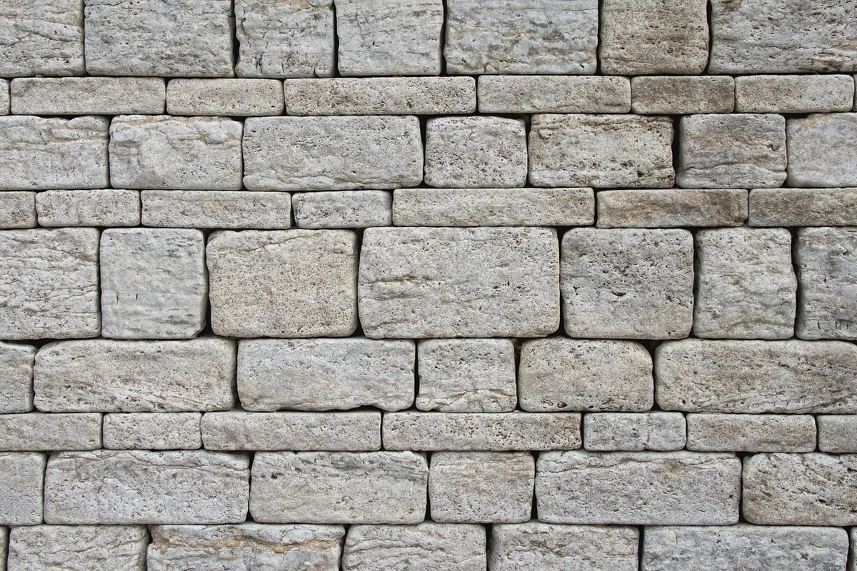 A neatly stacked stone wall